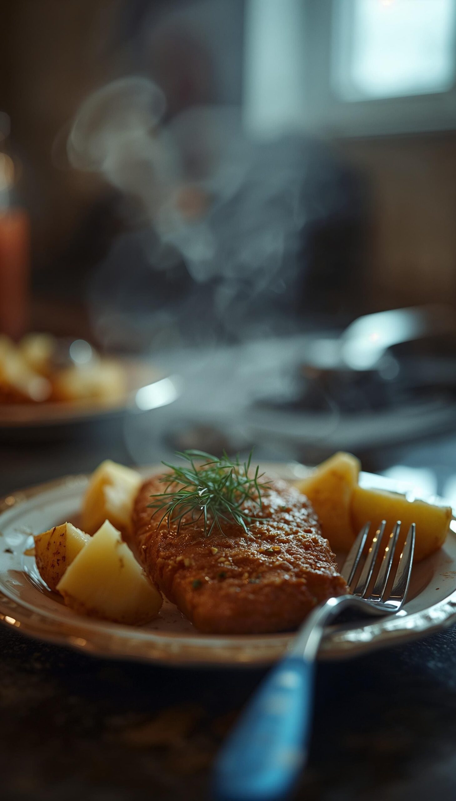 Шницель с отварным картофелем